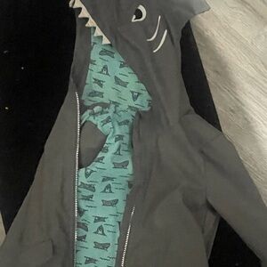 Cute boys, shark raincoat